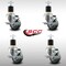 Service Caster 3'' SS Gray Poly Swivel 1-7/8'' Expanding Stem Caster Set with Brake, 4PK SCC-SSEX20S314-PPUB-TLB-178-4 - alternate 4